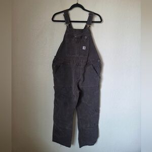 Carhartt Womens Rugged Flex Loose Fit Canvas Bib Overalls Large 12/14 Short
